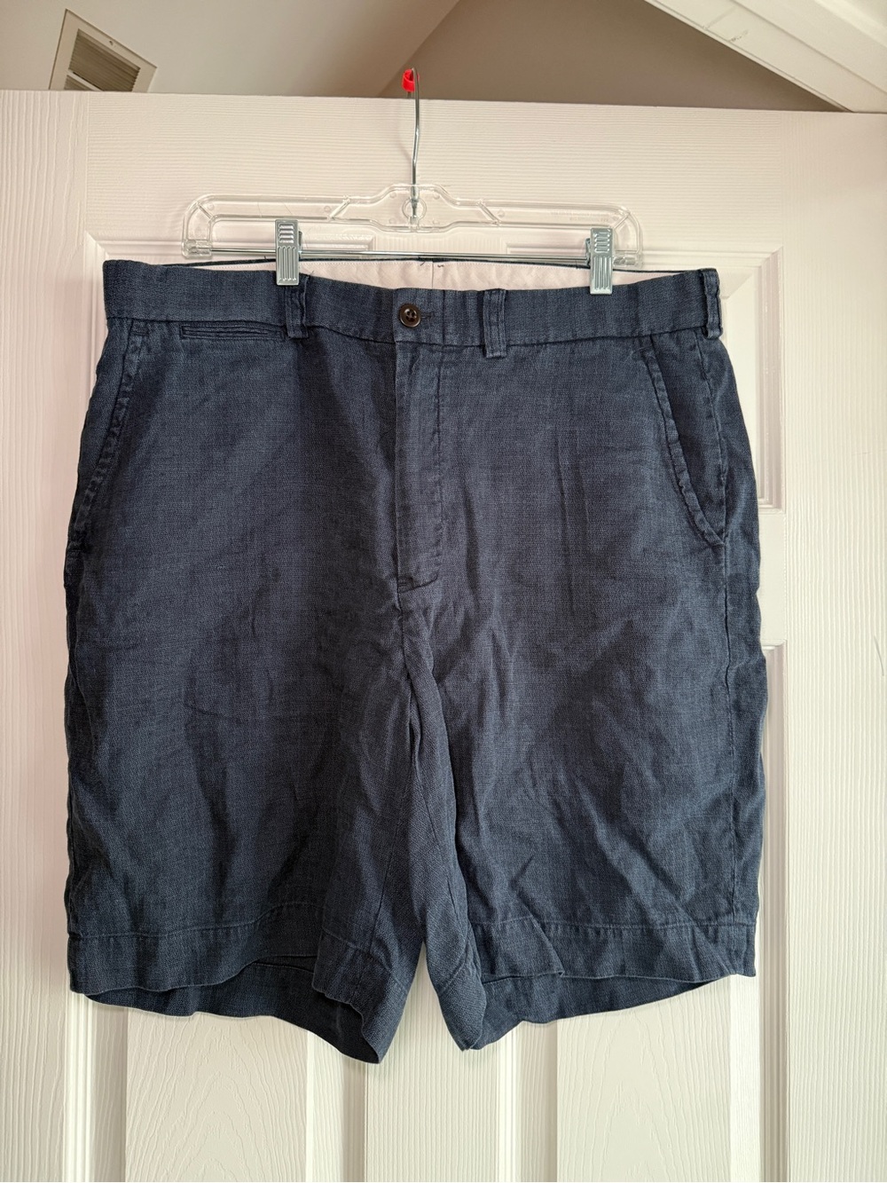 Polo by Ralph Lauren Navy Flat-Front Linen Shorts